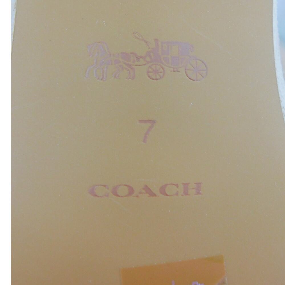 Coach Women's Regina Ankle Strap Sandals Beechwood Suede Heels Size 7 New - Picture 11 of 12